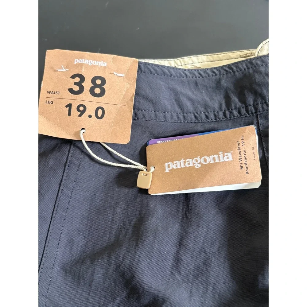 Patagonia Mens Stretch Wavefarer Boardshorts 19 Inch Ink Black 86622 Size 38 NWT